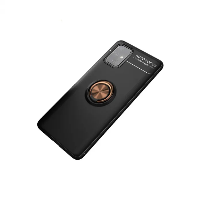 Samsung Galaxy M31s Kılıf Range Yüzüklü Silikon - Siyah-gold