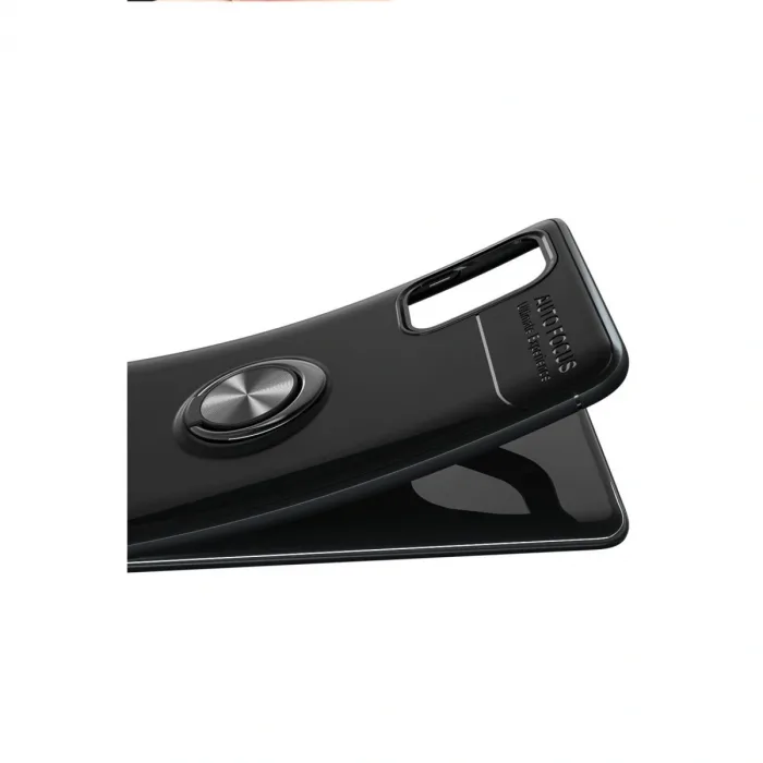 Samsung Galaxy M31s Kılıf Range Yüzüklü Silikon - Siyah-kırmızı