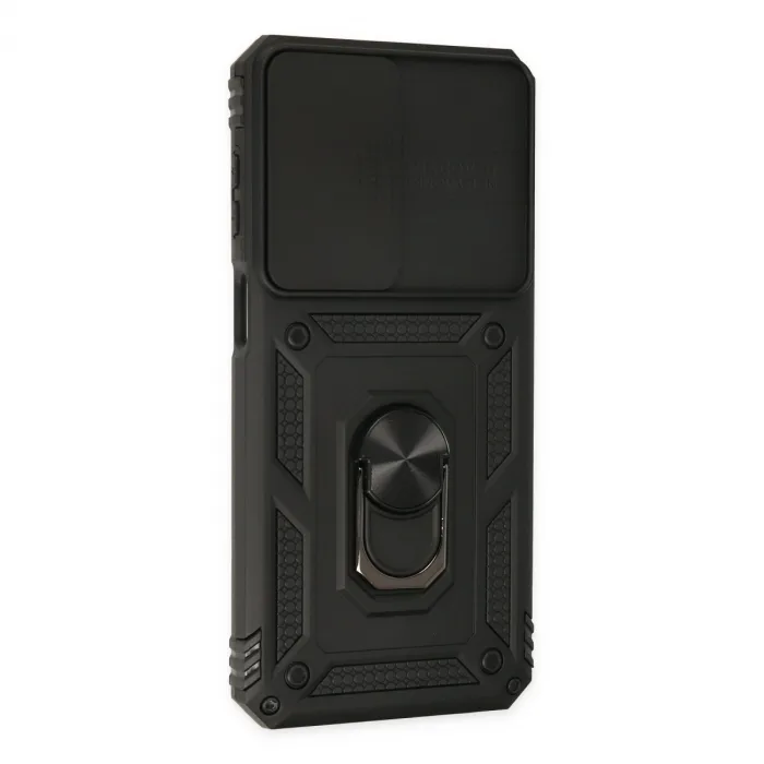 Samsung Galaxy M33 Kılıf Pars Lens Yüzüklü Silikon - Siyah