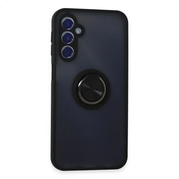 Samsung Galaxy M34 5g Kılıf Montreal Yüzüklü Silikon Kapak - Siyah