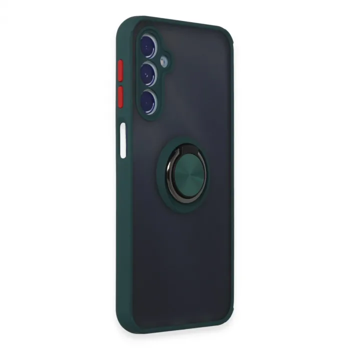 Samsung Galaxy M34 5g Kılıf Montreal Yüzüklü Silikon Kapak - Yeşil