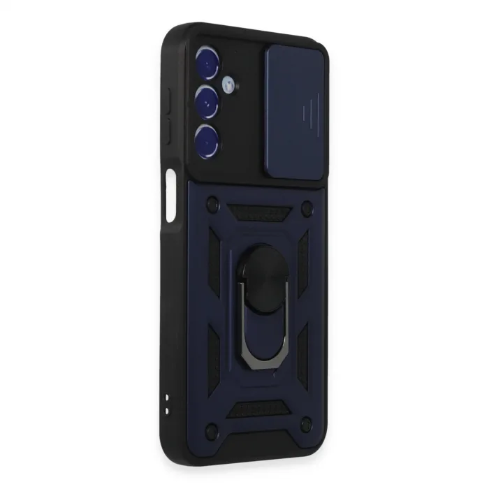 Samsung Galaxy M34 5g Kılıf Pars Lens Yüzüklü Silikon - Lacivert