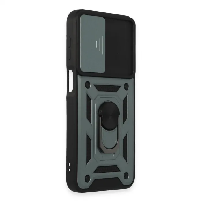 Samsung Galaxy M34 5g Kılıf Pars Lens Yüzüklü Silikon - Yeşil