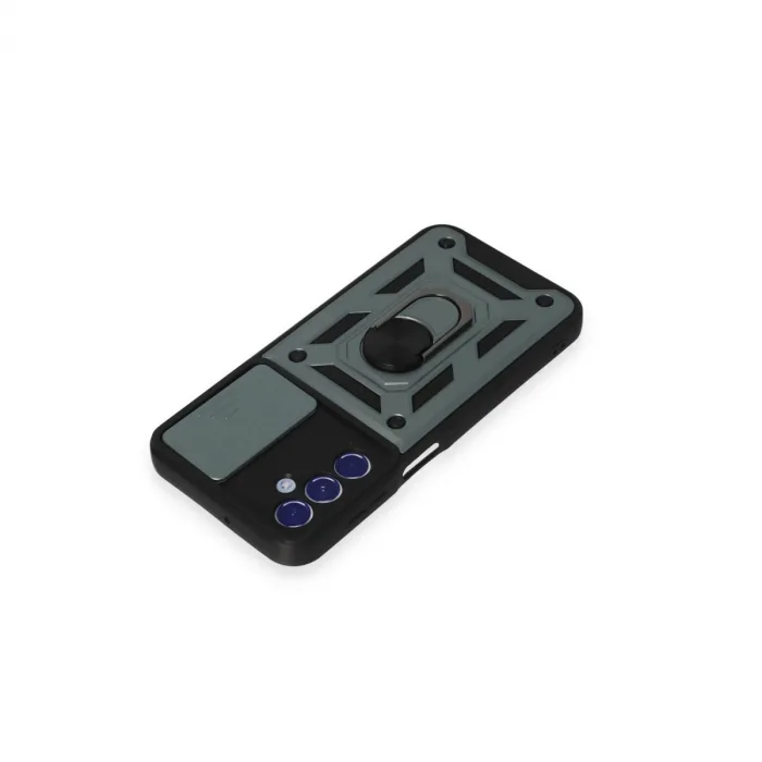 Samsung Galaxy M34 5g Kılıf Pars Lens Yüzüklü Silikon - Yeşil