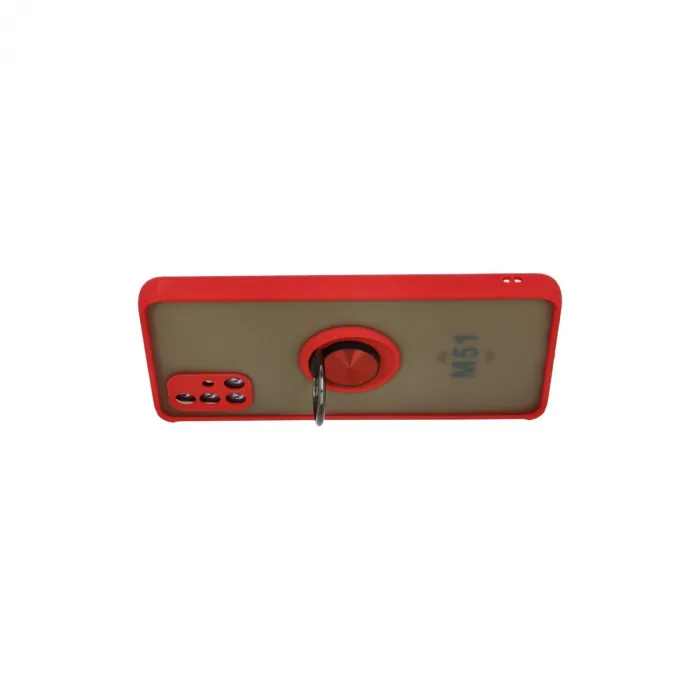 Samsung Galaxy M51 Kılıf Montreal Yüzüklü Silikon Kapak - Kırmızı