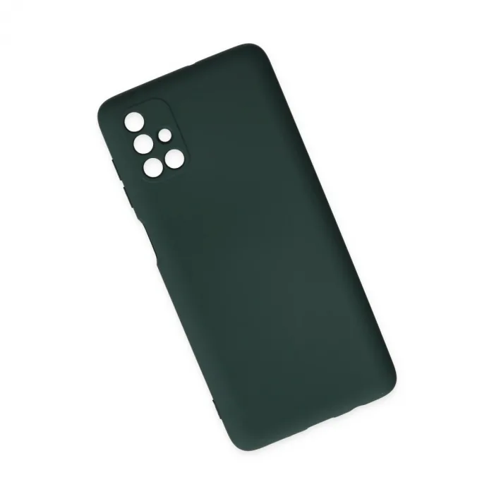 Samsung Galaxy M51 Kılıf Nano İçi Kadife Silikon - Koyu Yeşil