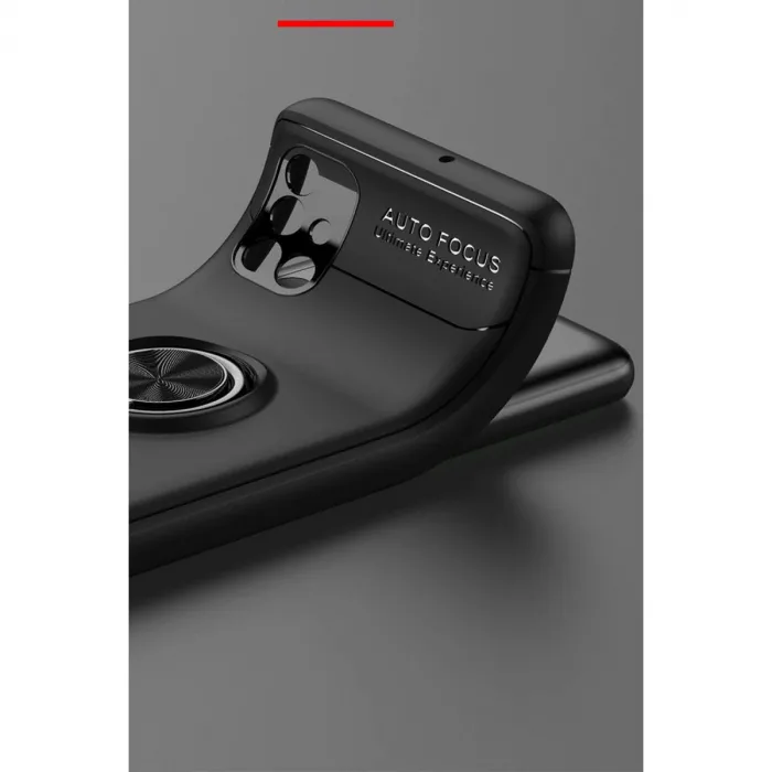 Samsung Galaxy M51 Kılıf Range Yüzüklü Silikon - Siyah-mavi