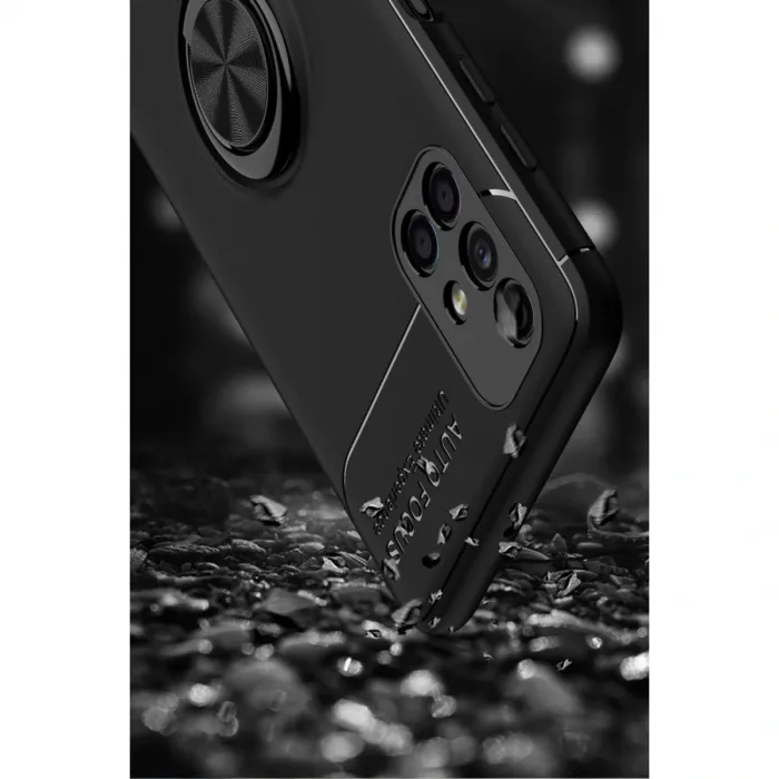 Samsung Galaxy M51 Kılıf Range Yüzüklü Silikon - Siyah-mavi