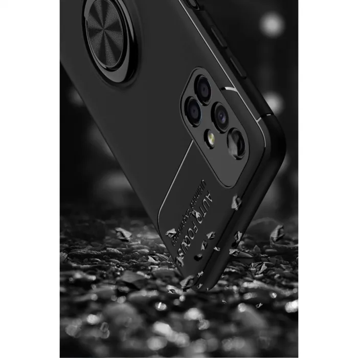 Samsung Galaxy M51 Kılıf Range Yüzüklü Silikon - Siyah-mavi