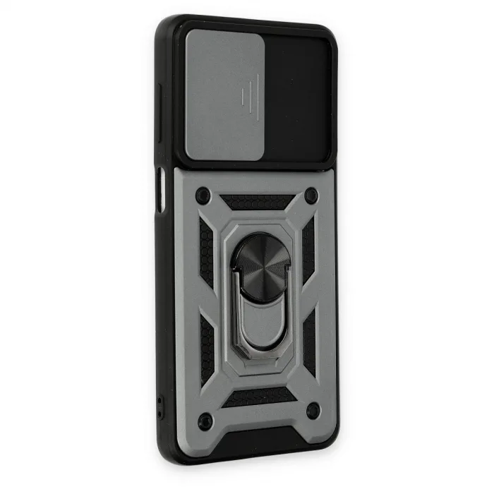 Samsung Galaxy M52 5g Kılıf Pars Lens Yüzüklü Silikon - Gümüş