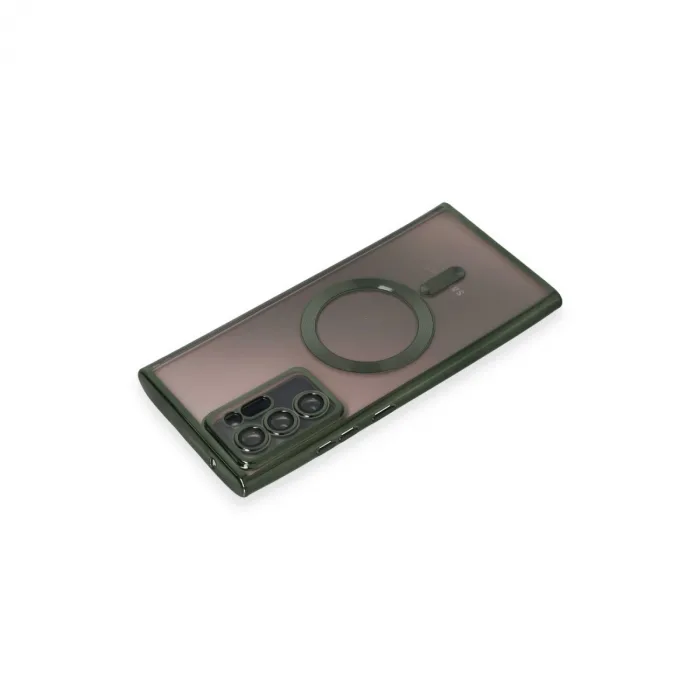 Samsung Galaxy Note 20 Ultra Kılıf Kross Magneticsafe Kapak - Koyu Yeşil