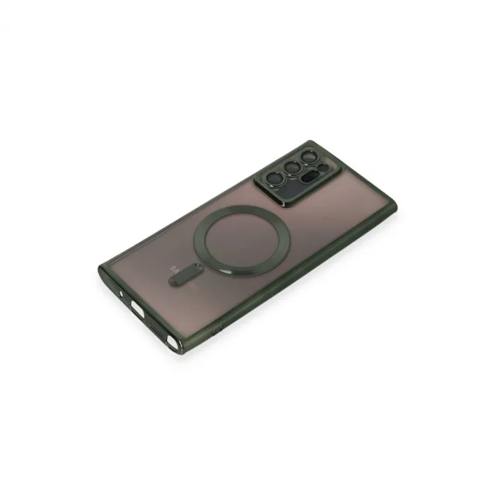 Samsung Galaxy Note 20 Ultra Kılıf Kross Magneticsafe Kapak - Koyu Yeşil