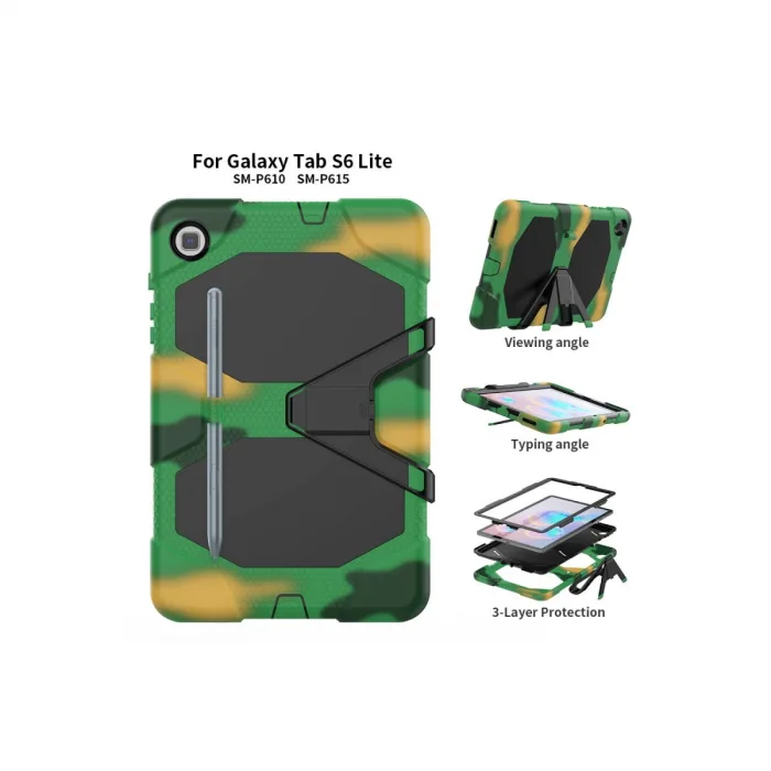 Samsung Galaxy P610 Tab S6 Lite 10.4 Kılıf Griffin Tablet Kapak - Kamuflaj