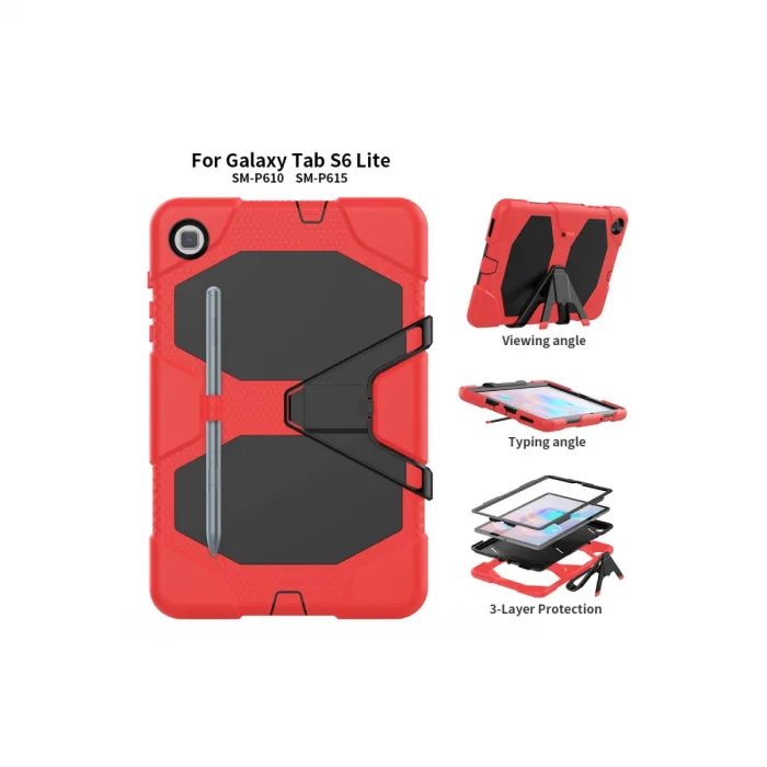 Samsung Galaxy P610 Tab S6 Lite 10.4 Kılıf Griffin Tablet Kapak - Kırmızı