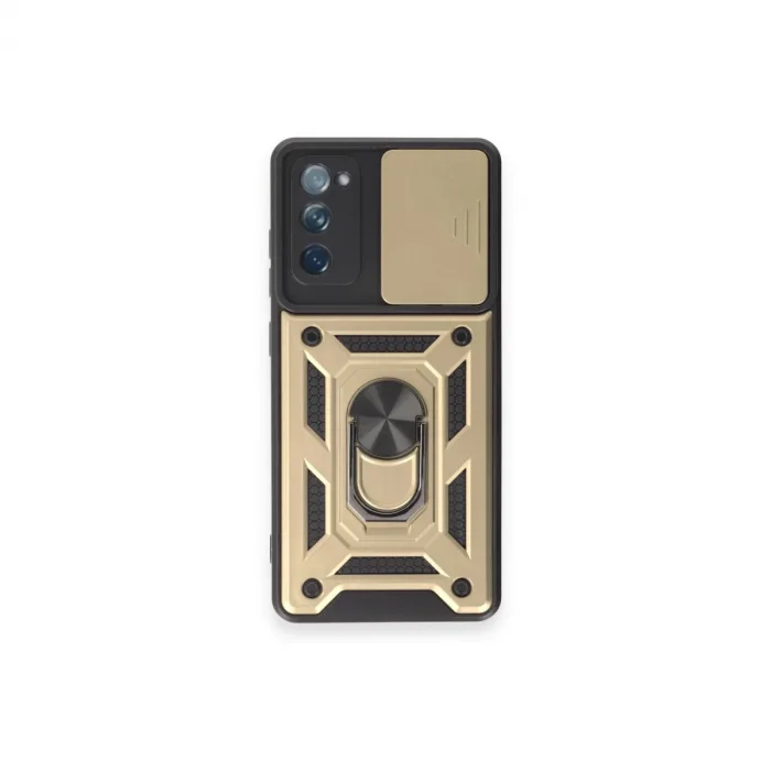 Samsung Galaxy S20 Fe Kılıf Pars Lens Yüzüklü Silikon - Gold