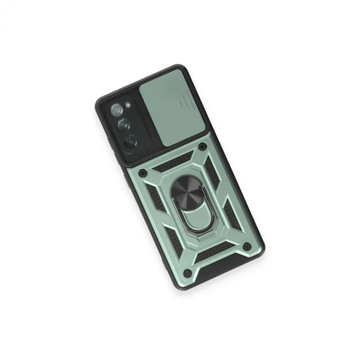 Samsung Galaxy S20 Fe Kılıf Pars Lens Yüzüklü Silikon - Yeşil