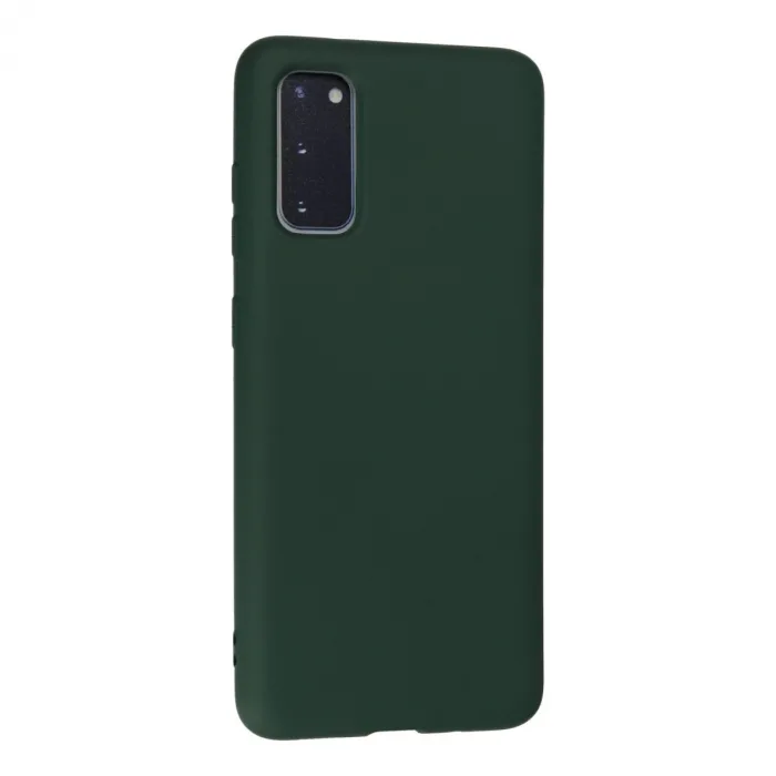 Samsung Galaxy S20 Kılıf Nano İçi Kadife Silikon - Koyu Yeşil