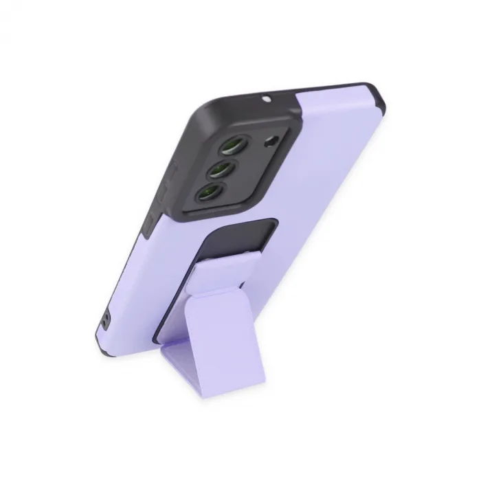 Samsung Galaxy S21 Fe Kılıf Mega Standlı Silikon - Lila