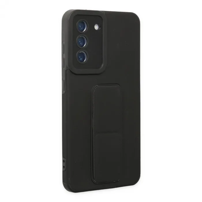 Samsung Galaxy S21 Fe Kılıf Mega Standlı Silikon - Siyah