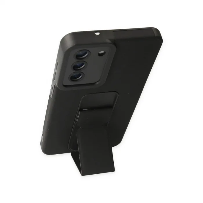 Samsung Galaxy S21 Fe Kılıf Mega Standlı Silikon - Siyah