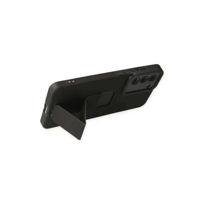 Samsung Galaxy S21 Fe Kılıf Mega Standlı Silikon - Siyah