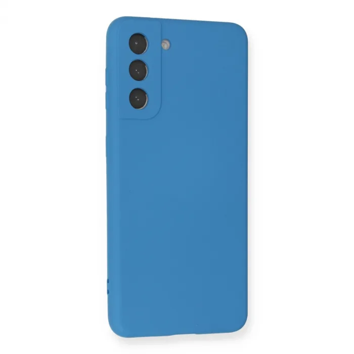 Samsung Galaxy S21 Fe Kılıf Nano İçi Kadife Silikon - Mavi