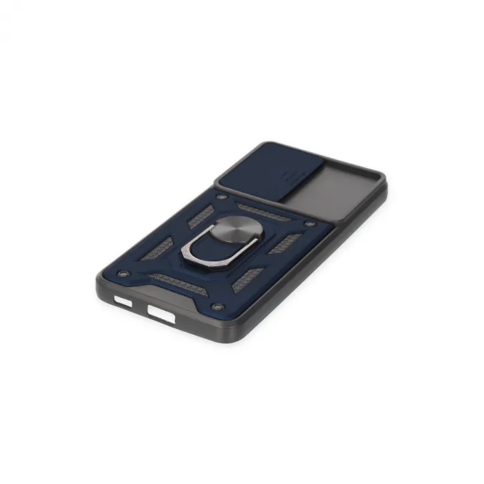 Samsung Galaxy S21 Fe Kılıf Pars Lens Yüzüklü Silikon - Lacivert