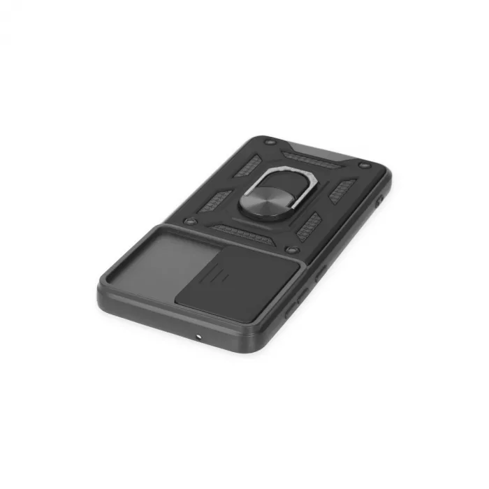 Samsung Galaxy S21 Fe Kılıf Pars Lens Yüzüklü Silikon - Siyah