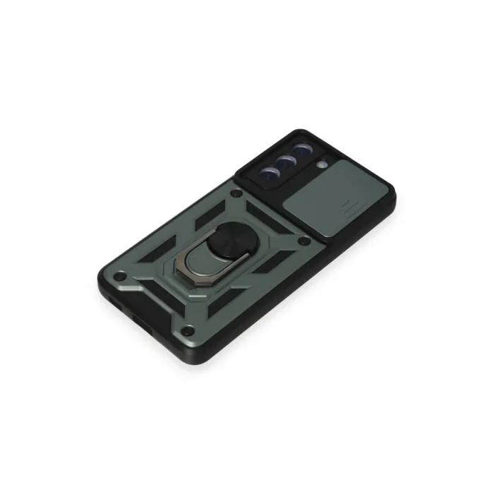 Samsung Galaxy S21 Fe Kılıf Pars Lens Yüzüklü Silikon - Yeşil