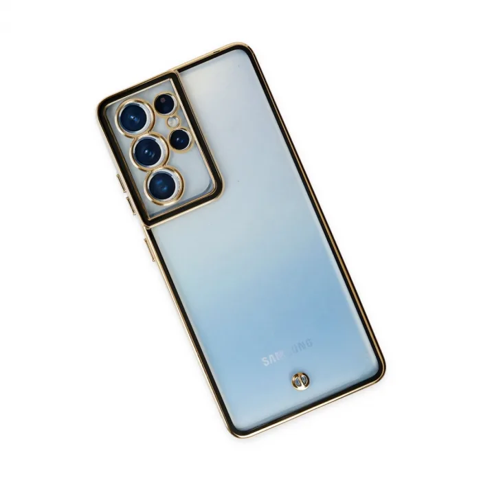 Samsung Galaxy S21 Ultra Kılıf Liva Lens Silikon - Siyah