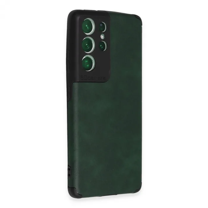 Samsung Galaxy S21 Ultra Kılıf Loop Deri Silikon - Yeşil