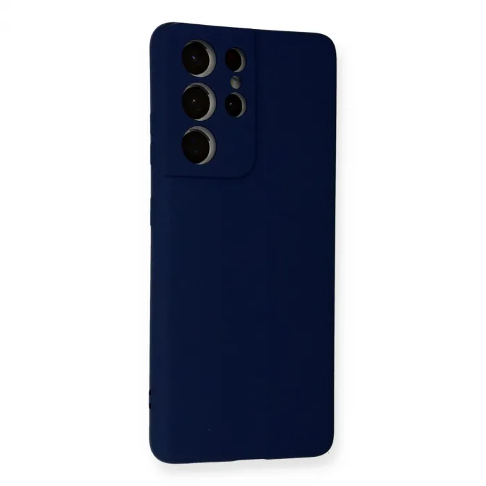Samsung Galaxy S21 Ultra Kılıf Nano İçi Kadife Silikon - Lacivert