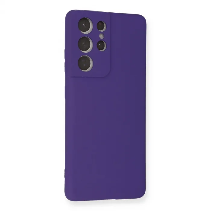 Samsung Galaxy S21 Ultra Kılıf Nano İçi Kadife Silikon - Mor
