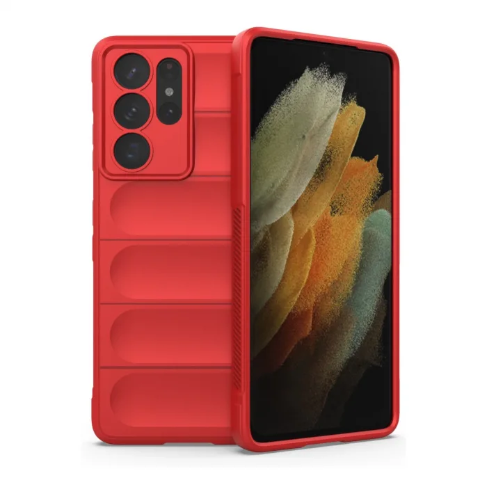 Samsung Galaxy S21 Ultra Kılıf Optimum Silikon - Kırmızı