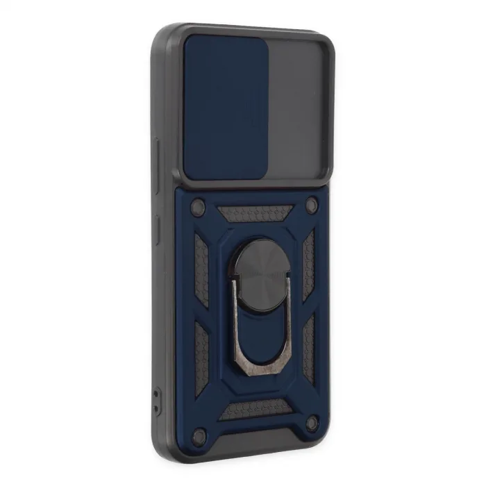 Samsung Galaxy S22 Kılıf Pars Lens Yüzüklü Silikon - Lacivert