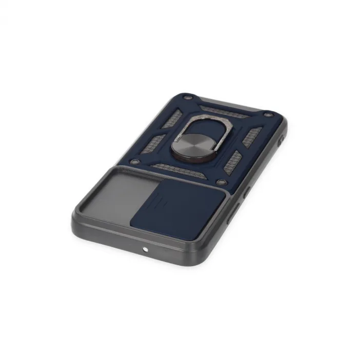 Samsung Galaxy S22 Kılıf Pars Lens Yüzüklü Silikon - Lacivert