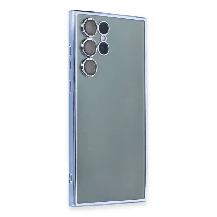 Samsung Galaxy S22 Ultra Kılıf Razer Lensli Silikon - Açık Mavi