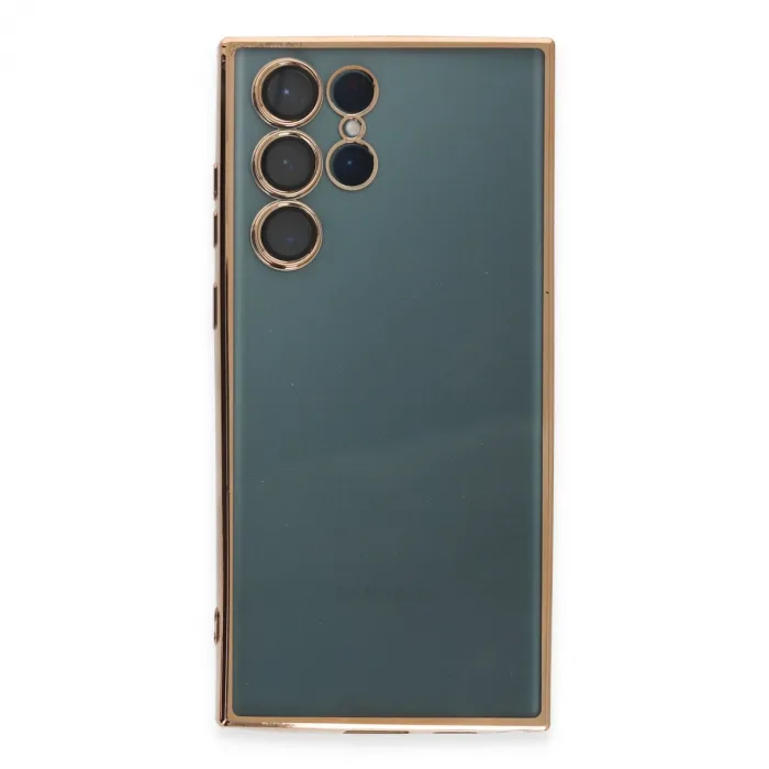 Samsung Galaxy S22 Ultra Kılıf Razer Lensli Silikon - Gold