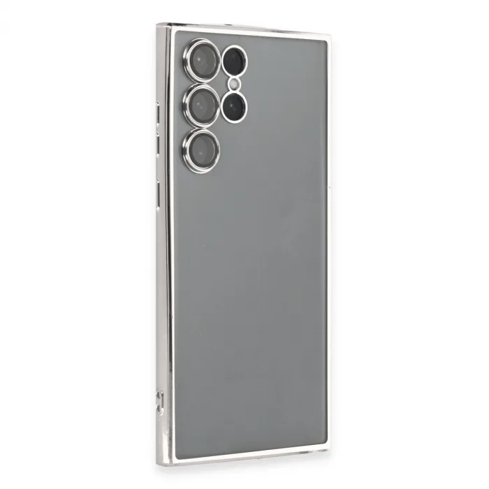 Samsung Galaxy S22 Ultra Kılıf Razer Lensli Silikon - Gümüş