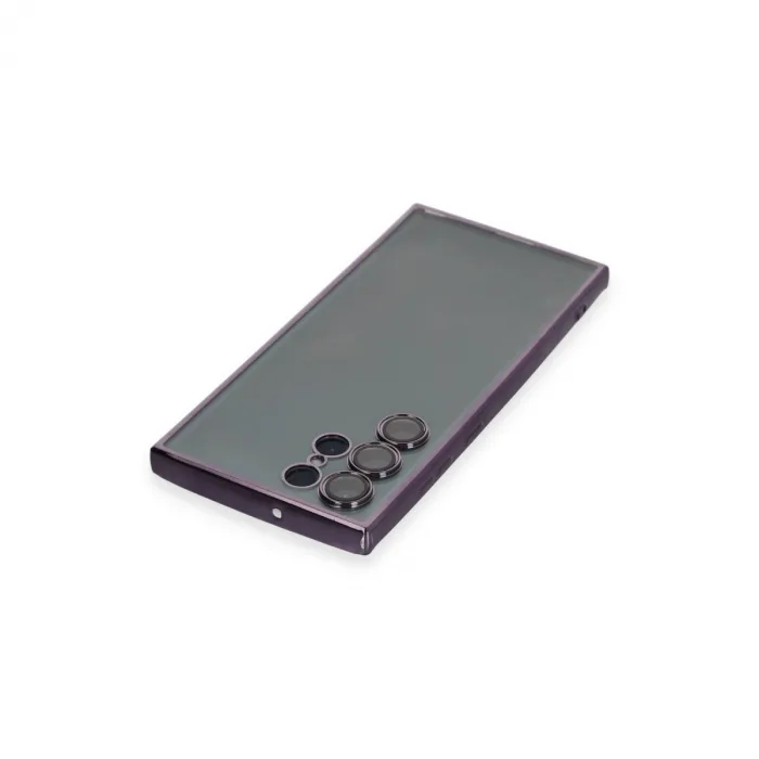 Samsung Galaxy S22 Ultra Kılıf Razer Lensli Silikon - Mor