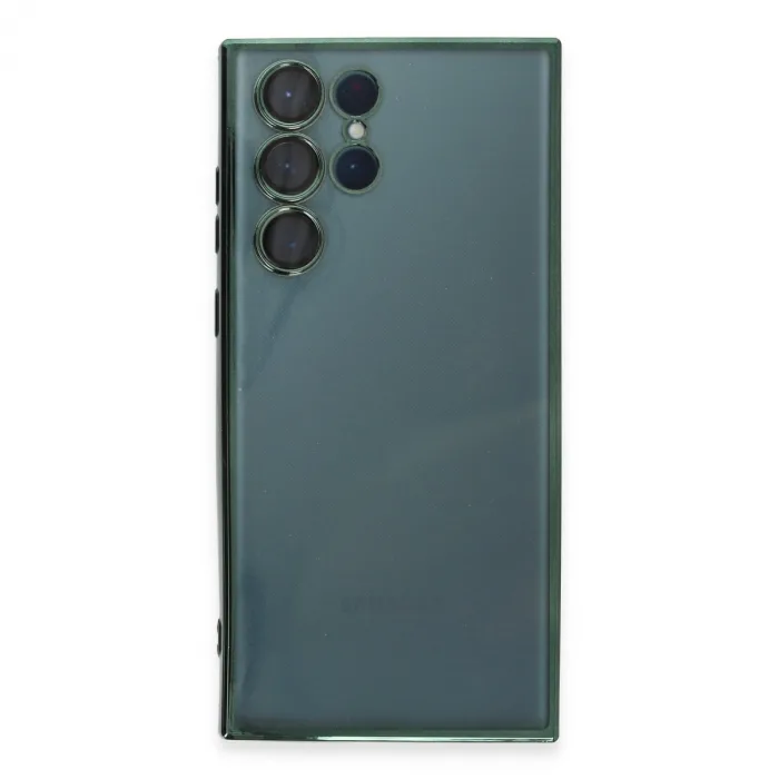 Samsung Galaxy S22 Ultra Kılıf Razer Lensli Silikon - Yeşil