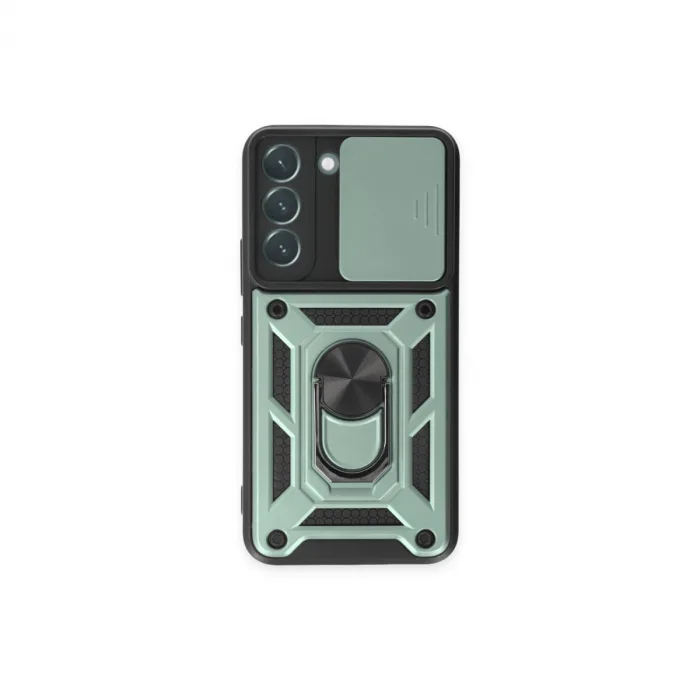 Samsung Galaxy S23 Fe Kılıf Pars Lens Yüzüklü Silikon - Yeşil