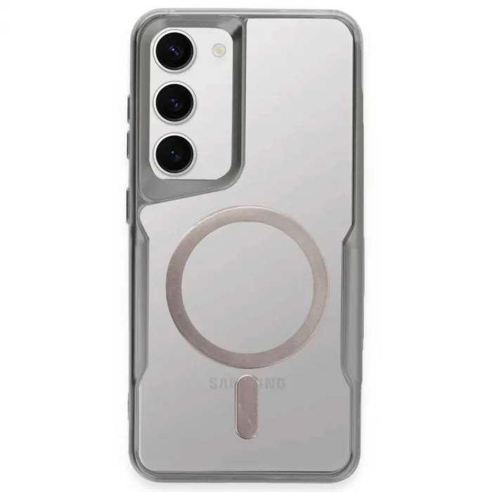 Samsung Galaxy S23 Kılıf Boyi Magsafe Silikon Kapak - Gümüş