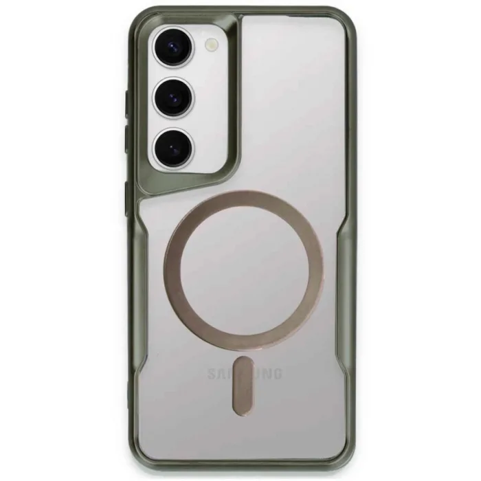 Samsung Galaxy S23 Kılıf Boyi Magsafe Silikon Kapak - Yeşil