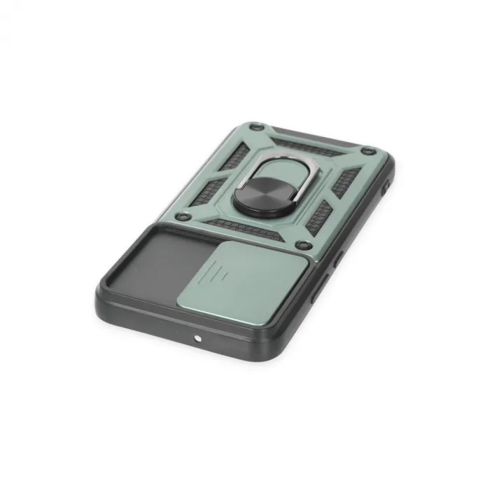 Samsung Galaxy S23 Kılıf Pars Lens Yüzüklü Silikon - Yeşil