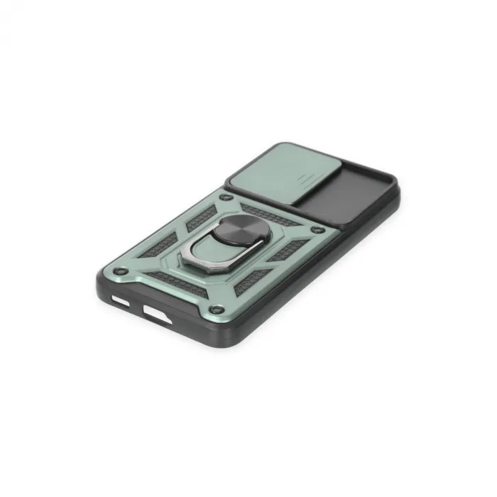 Samsung Galaxy S23 Kılıf Pars Lens Yüzüklü Silikon - Yeşil