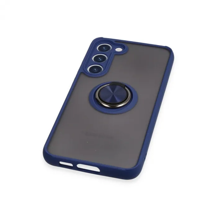 Samsung Galaxy S23 Plus Kılıf Montreal Yüzüklü Silikon Kapak - Lacivert