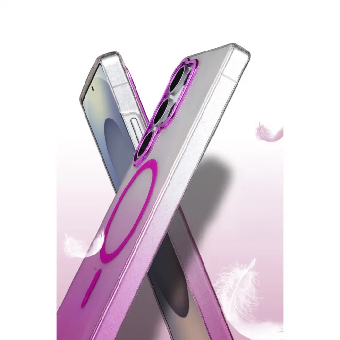 Samsung Galaxy S23 Ultra Glossy Magsafe Kapak - Mor