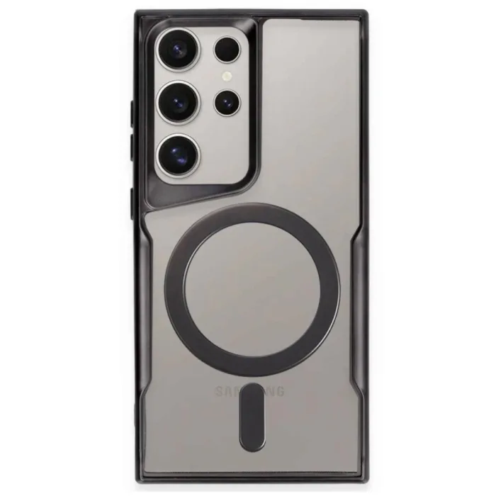 Samsung Galaxy S23 Ultra Kılıf Boyi Magsafe Silikon Kapak - Siyah