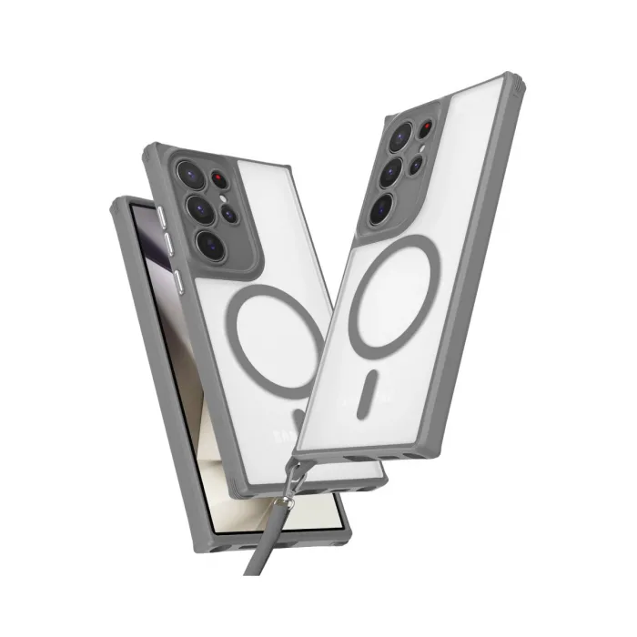 Samsung Galaxy S23 Ultra Kılıf Enka Magsafe Silikon Kılıf - Titan Gri